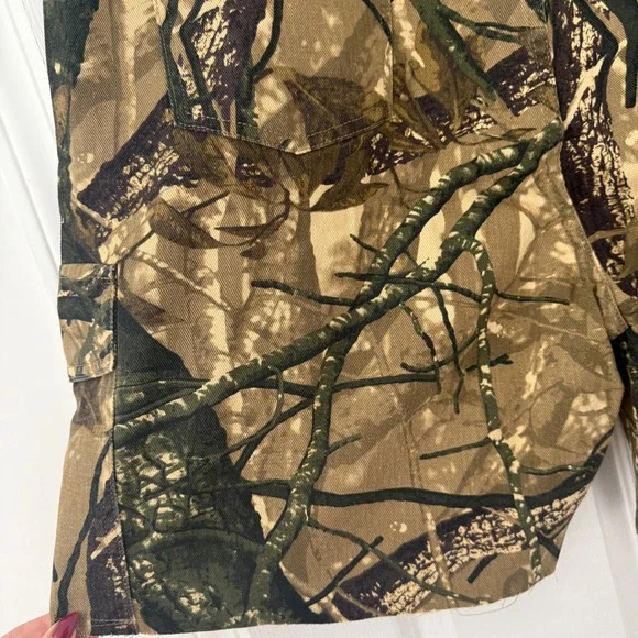 NWT PrettyLittleThing Camo Print Denim Cargo Shorts 16 Jorts Baggy Y2K Plus Size - Picture 8 of 12